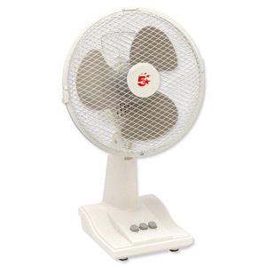 5 Star Desk Fan Oscillating Tilt and Lock 48.5Db 2-Speed H430mm Dia.229mm Ident: 482A