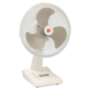 5 Star Desk Fan Oscillating Tilt and Lock 48.5Db 3-Speed H500mm Dia.305mm Ident: 482A