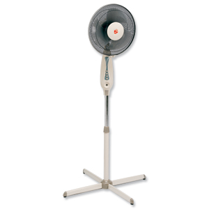 5 Star Pedestal Fan Floor-standing Tilt and Lock 48.5Db 3-Speed H1180-1370mm Dia.406mm