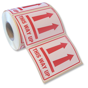 Adpac Parcel Labels This Way Up 108x79mm on Roll Diameter 210mm Ref SG108TH [500 Labels] Ident: 156C