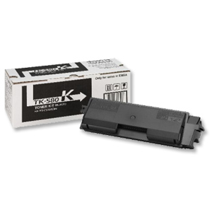 Kyocera TK-580K Laser Toner Cartridge Page Life 3500pp Black Ref 1T02KT0NL0 Ident: 821W