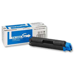 Kyocera TK-580C Laser Toner Cartridge Page Life 2800pp Cyan Ref 1T02KTCNL0