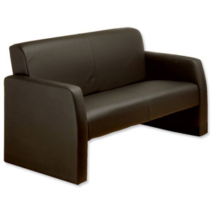 Adroit Reception Sofa Leather W1160xD800xH790mm Black
