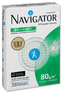Navigator Universal Paper Multifunctional Ream-Wrapped 80gsm A4 White Ref NUN0800033 [5 x 500 Sheets] Ident: 13C