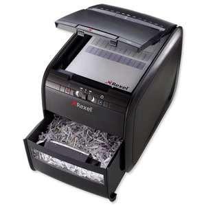 Rexel AutoPlus 60X Shredder Confetti Cross Cut 15 Litre DIN 3 4x50mm 60x 80gsm Ref 2103060 Ident: 654G