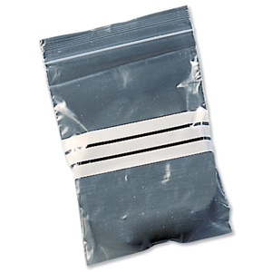Polythene Bags Resealable Grip Seal Write On 75x82mm [Pack 1000] Ident: 155A