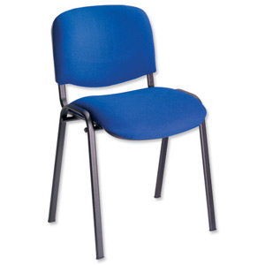 Trexus Stacking Chair Upholstered with Shaped Seat W480xD420xH500mm Blue Ident: 408A