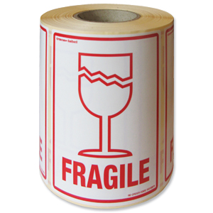 Adpac Parcel Labels Fragile 108x79mm on Roll Diameter 210mm Ref SG108FR [500 Labels] Ident: 156C