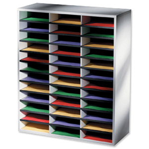 Fellowes Literature Sorter Melamine-laminated Shell 36 Compartments W737xD302xH881mm Ref 25061 Ident: 168F