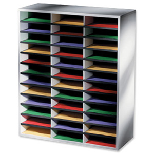 Fellowes Literature Sorter Melamine-laminated Shell 36 Compartments W737xD302xH881mm Ref 25061