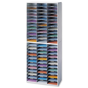 Fellowes Literature Sorter Melamine-laminated Shell 72 Compartments W737xD302xH1776mm Ref 25121 Ident: 168F