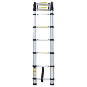 Telescopic Ladder Aluminium Lightweight Sturdy for Load 150kg 13 Steps 3.8m Extended