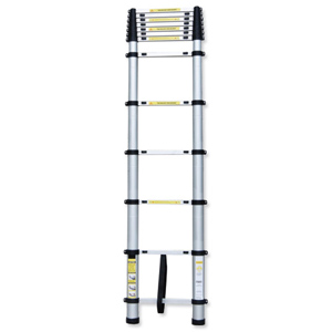 Telescopic Ladder Aluminium Lightweight Sturdy for Load 150kg 13 Steps 3.8m Extended Ident: 503C