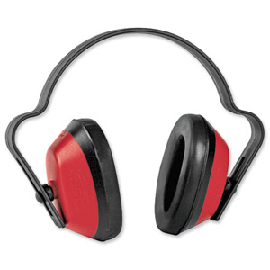JSP Economuff Ear Defender Durable Polystyrene 23dB SNR Red and Black Ref AEA020-010-600