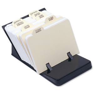 Mini Card File with 150 x A7 Cards and A-Z Index Black Ident: 340E