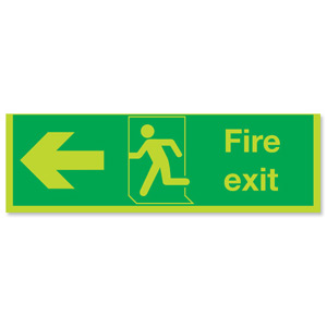 Niteglo Fire Exit Sign Man and Arrow Left Polypropylene 450x150mm Ref FX04311M Ident: 546A