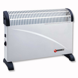 Connect-IT Convector Heater Electric 2 Heat Settings 2kW White and Black Ref ES139 Ident: 484A