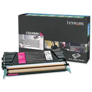 Lexmark Laser Toner Cartridge Page Life 5000pp Magenta Ref C5240MH Ident: 825C