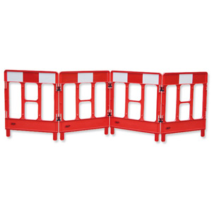 Workgate 4 Gate Barrier Lightweight Linking-clip Reflective Panel Red Ref KBC023-000-600