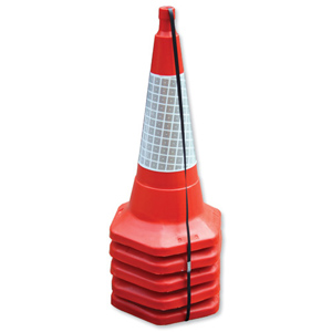 Safety Cone Standard One Piece H750mm with Sealbrite Sleeve [Pack 5]