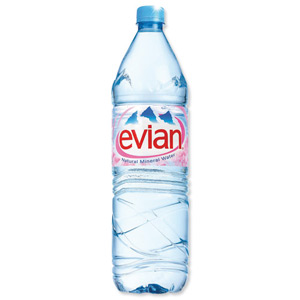 Evian Natural Mineral Water Bottle Plastic 1.5 Litre Ref 01110 [Pack 12] Ident: 623B