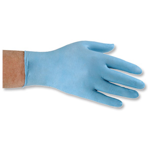 Polyco Nitrile Food Preparation Gloves Powder-free Large Size 8.5 Blue Ref GL8953 [Pack 100] Ident: 527B