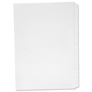 Concord Presentation Index Unpunched Reverse Collated Tabs 10-Part A4 White Ref 7501 [Pack 25]