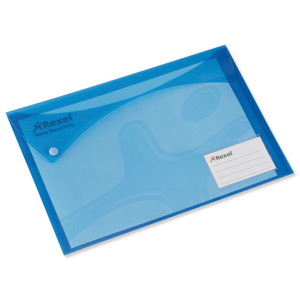 Rexel Carry Folders Xtra Landscape Extra Back Pocket and Card Holder A4 Blue Ref 2101160 [Pack 5] Ident: 196D