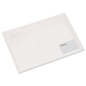 Rexel Carry Folders Xtra Landscape Extra Back Pocket and Card Holder A4 White Ref 2101161 [Pack 5] Ident: 196D