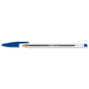 Bic Cristal Ball Pen Clear Barrel 1.0mm Tip 0.4mm Line Blue Ref 8373602 [Pack 50] Ident: 84A