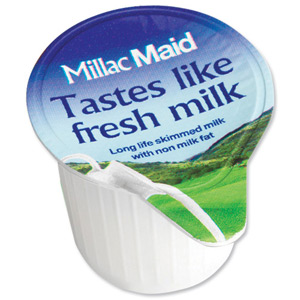 Millac Maid Milk Jiggers Long Life Full-Fat 14ml Ref A01982 [Pack 120] Ident: 616I