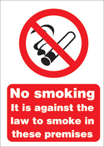 Stewart Superior Sign No Smoking A4 Self-adhesive Vinyl Ref SB004