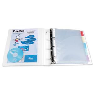 Exacompta KreaMax Polypropylene Ring Binder 4 O-Ring Capacity 40mm A4 Maxi White Ref 51764E [Pack 10] Ident: 217D