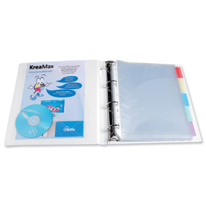 Exacompta KreaMax Polypropylene Ring Binder 4 O-Ring Capacity 25mm A4 Maxi White Ref 51762E [Pack 10] Ident: 217D