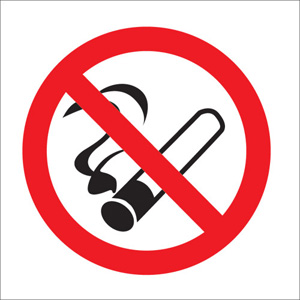 Stewart Superior Sign No Smoking Vehicle Double-Sided White Ref SB013