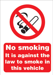 Stewart Superior Sign No Smoking Vehicle A5 Self-adhesive Vinyl Ref SB014SAV