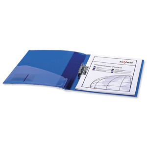 Snopake Electra Clamp Binder Polypropylene for 100 Sheets 80gsm A4 Blue Ref 12774 [Pack 10] Ident: 203G