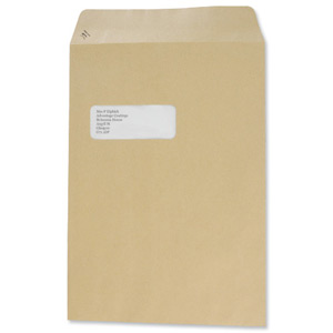 Basildon Bond Envelopes Pocket Peel and Seal Window 90gsm Manilla C4 Ref A80192 [Pack 250] Ident: 119D