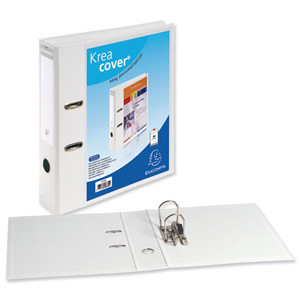Exacompta Kreacover Lever Arch File Polypropylene 70mm Spine 320x290mm Cream Ref 53789E [Pack 10]