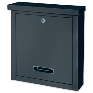 Rottner Brighton Mail Box Opening Suitable for A4 Documents W400xD155xH310mm Black Ref T04508 Ident: 167C
