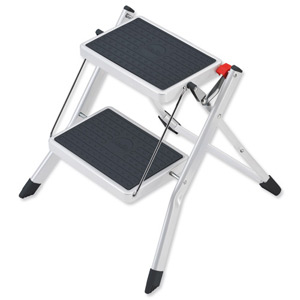 Mini Stool Two Step Steel Folding Single Sided Load Capacity 150kg Ident: 502C