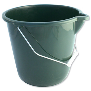 Plastic Bucket with Pouring Lip 10 Litre Capacity Green Ident: 579F