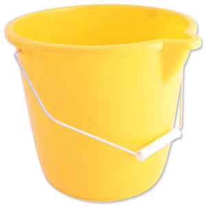 Plastic Bucket with Pouring Lip 10 Litre Capacity Yellow Ident: 579F