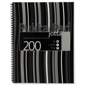 Pukka Pad Jotta Notebook Wirebound Perforated 80gsm 4-Hole 200pp A4 Black Stripes Ref JP018-5 [Pack 3] Ident: 39B