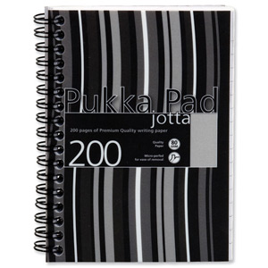Pukka Pad Jotta Notebook Wirebound Perforated Ruled 80gsm 200pp A6 Black Stripes Ref JP036-5 [Pack 3]