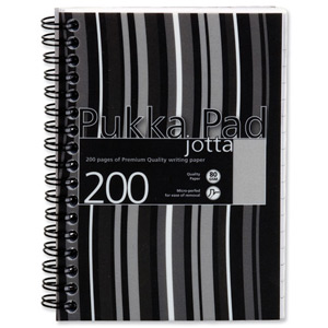 Pukka Pad Jotta Notebook Wirebound Perforated Ruled 80gsm 200pp A6 Black Stripes Ref JP036-5 [Pack 3] Ident: 39B