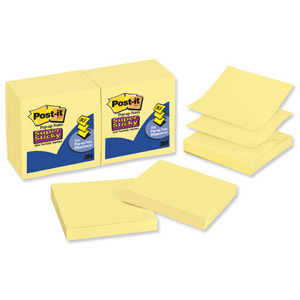 Post-it Super Sticky Z Notes 76x 76mm Canary Yellow Ref R330-12SSCY [Pack 12] Ident: 62A