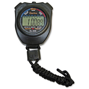 Stopwatch Water Resistant Battery Operated Black