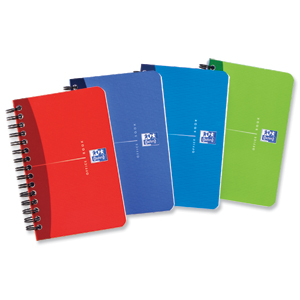 Oxford Office Notebook Wirebound 180pp 90gsm 90x140mm Assorted Ref 400005630 [Pack 10] Ident: 35I