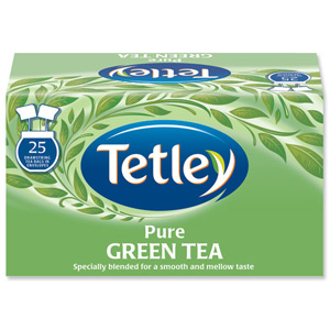 Tetley Tea Bags Pure Green Tea Individually Wrapped Ref 1293A [Pack 25]
